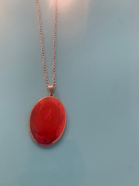 Hot Pink Epoxy necklace