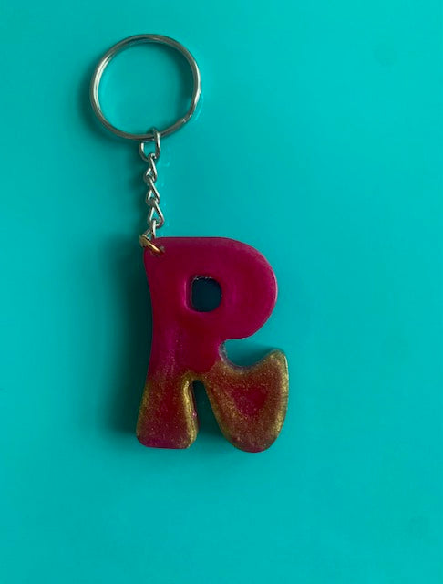 Alphabet letter R keychain