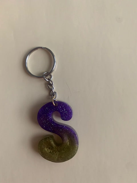 Letter S alphabet keychain
