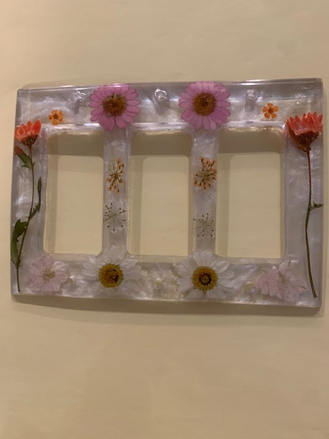 Pink White and Orange Light plate cover