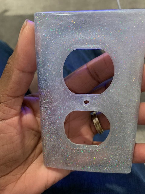White sparkle light cover plate