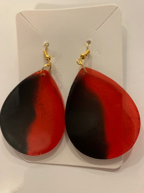 Black and Red dangle earrings