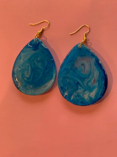 Marble Blue Earrings
