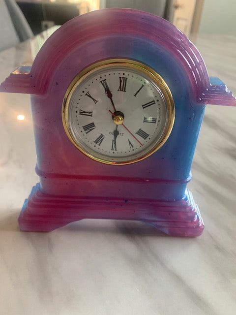 Decorative Pink and Blue mantel clock
