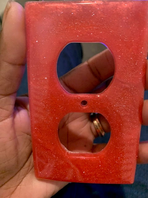 Red sparkle light cover plate