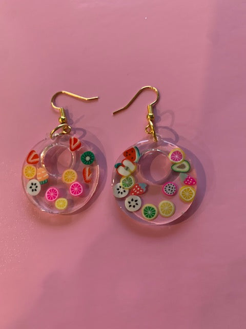 Round shape fruit earrings